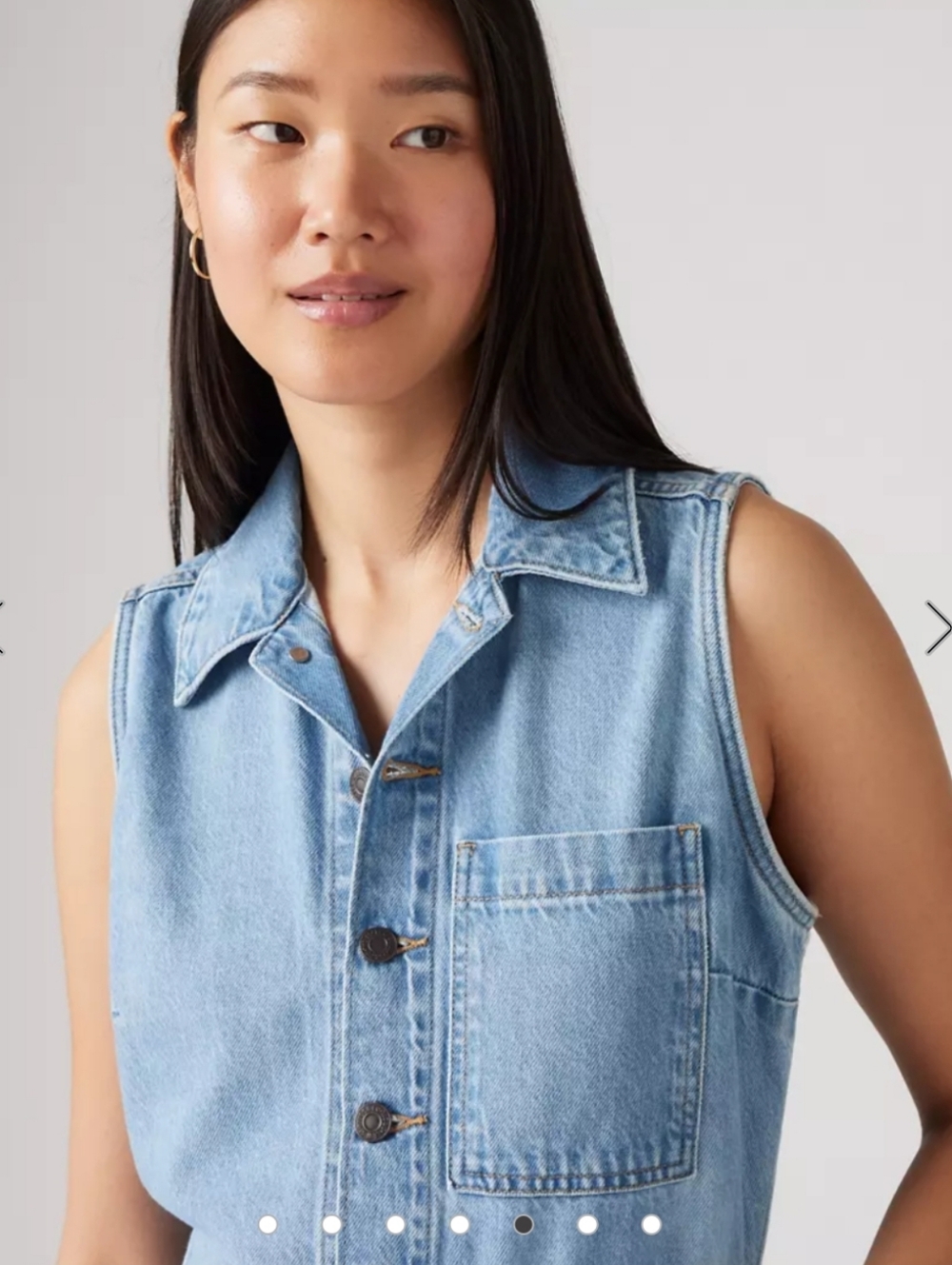 Levi's Light Blue Sleeveless Denim Jumpsuit Overalls - Picture 4 of 6